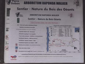 Carte des sentiers du bois des géants Raponda Walker