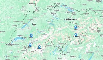 Carte des stations de ski en Suisse