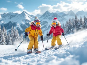 Jeunes enfants qui font du ski