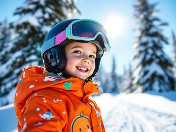 Enfant heureux d'apprendre à skier