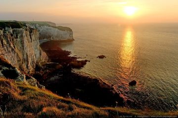 Coucher du soleil à Etretat