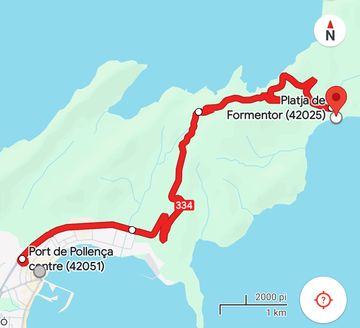 plan de bus pour éccéder à la plage de Formentor depuis Pollença