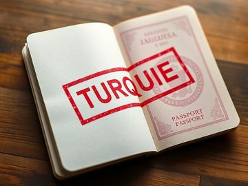 Gros plan sur passeport avec un tampon Turquie
