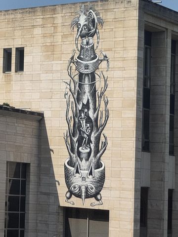 Fresque mural BD Street art au mont des arts