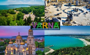 Mélanges de quatre images représentant les activités à faire à Varna
