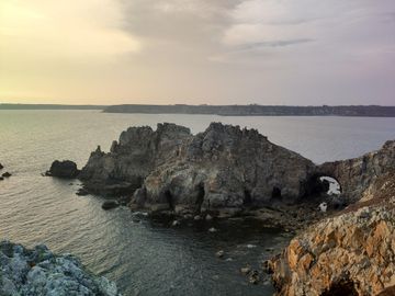 Vue sur le chateau de Dinan au moment du coucher de soleil